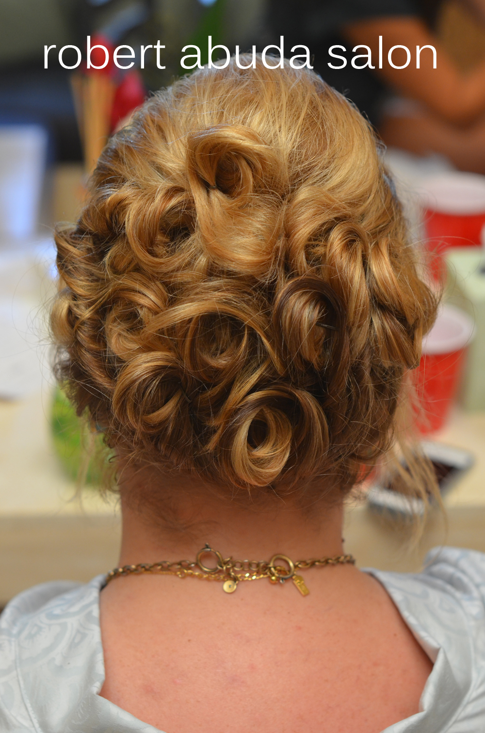 Blond Curly Updo